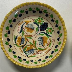 Adams Yellow and Blue Floral Dinner Plate